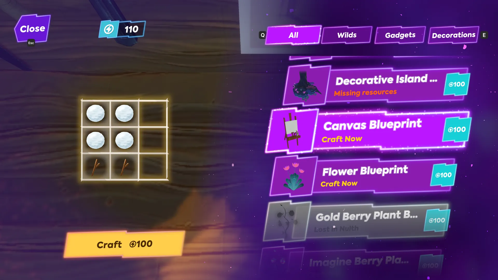 Crafting system